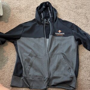 Sport-Tek Black and Gray Zip-Up Hoodie Sweatshirt